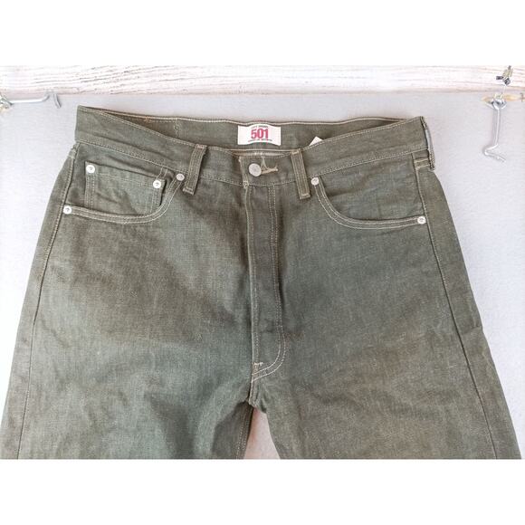 Levis Men Original 501 Jeans Sz 34x32 Straight Fit Button Fly 37x28 High Rise Co - Picture 4 of 13